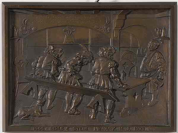 Appraisal: Advertising Bronze Tavern Plaques Lot of bronze plaques dated copyrighted