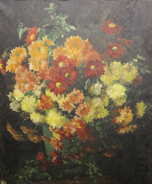 Appraisal: Elizabeth Chalmers British th Century Still life of chrysanthemums signed