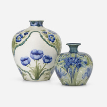 Appraisal: Moorcroft Pottery Florian Ware vases with cornflowers and poppies set