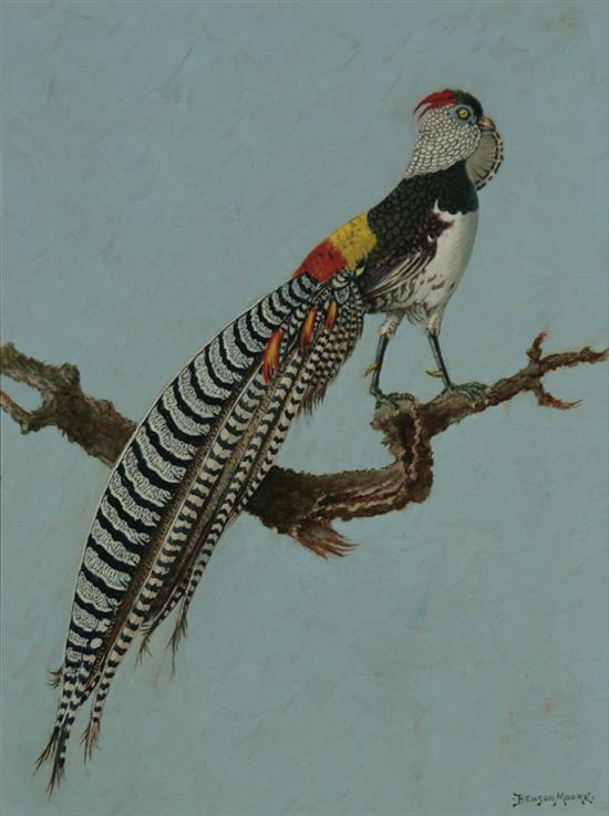 Appraisal: Benson Bond Moore American - Lady Amherst Pheasant Signed Benson