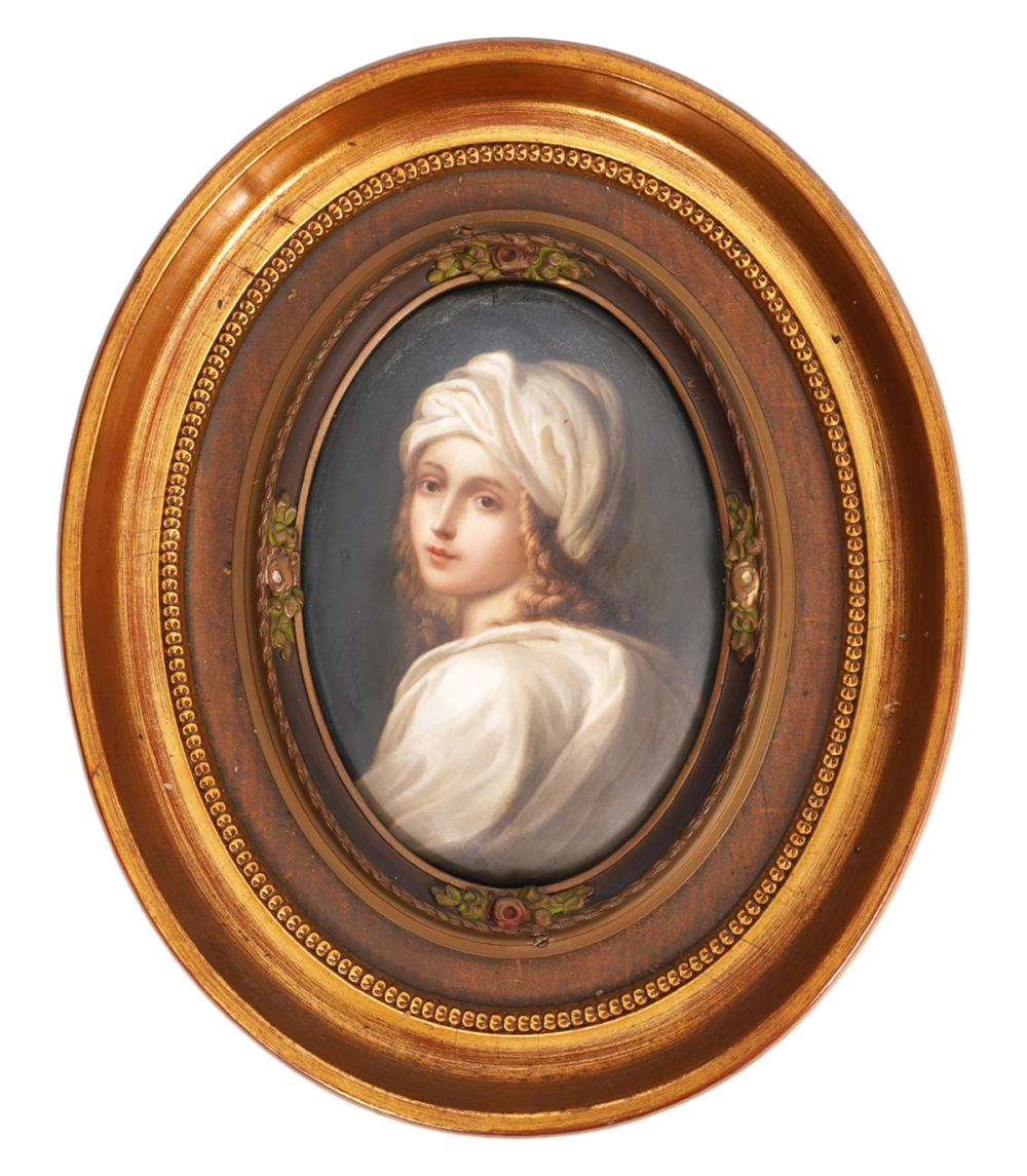 Appraisal: KPM TH C PORCELAIN PLAQUE 'BEATRICE CENCI'KPM th C hand