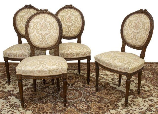 Appraisal: lot of French Louis XVI style side chairs early th