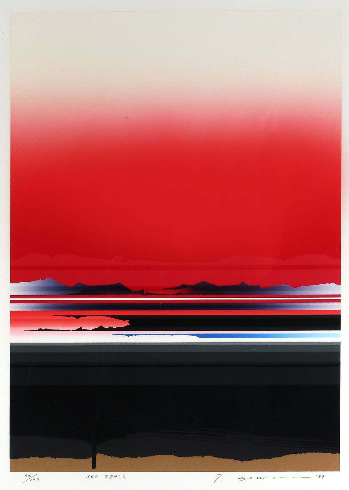 Appraisal: SAWADA Tetsuro Japanese - ''Red Space'' Serigraph sight size ''