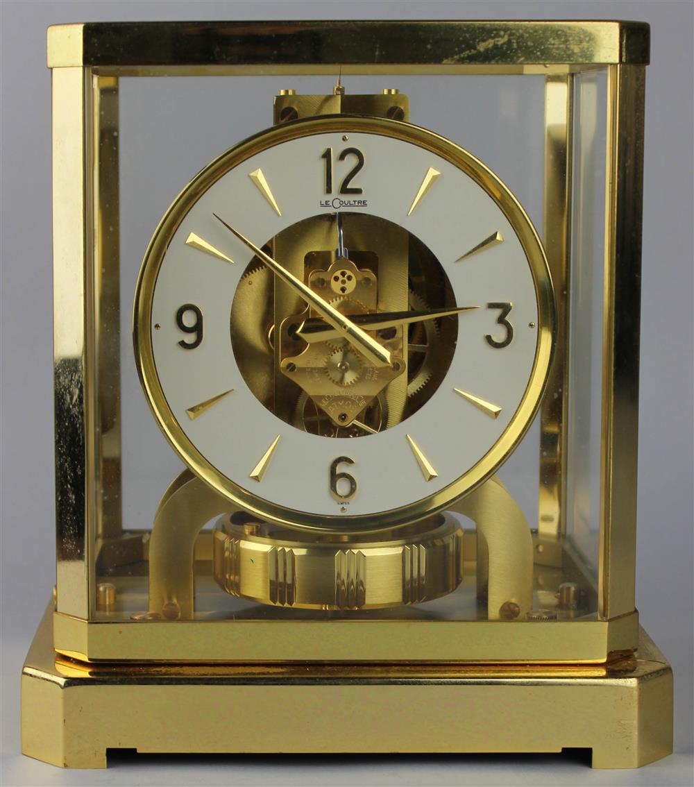 Appraisal: GLASS AND BRASS LECOULTRE ATMOS CLOCK no on a conforming