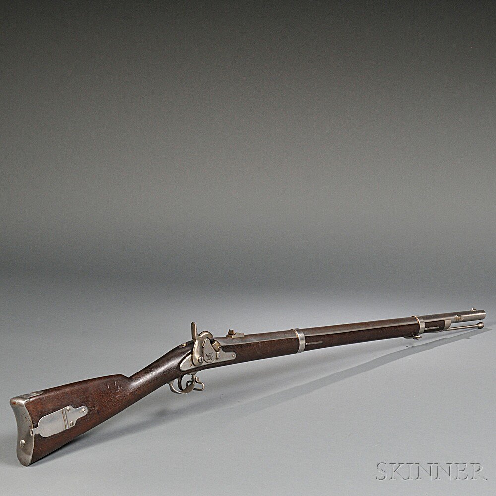 Appraisal: Model Percussion Rifle c walnut stock with no visible cartouche