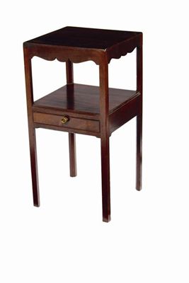 Appraisal: A mahogany square washstand the later top above a shaped