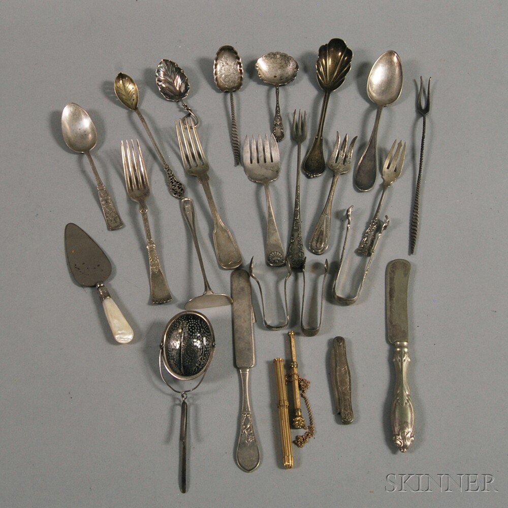 Appraisal: Small Group of Assorted Sterling Silver and Silver-plated Flatware various