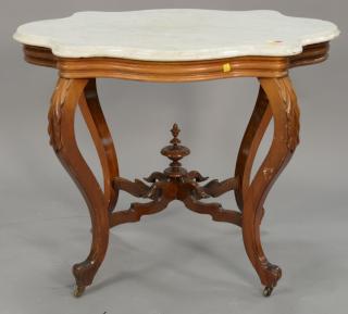 Appraisal: Shaped Victorian marble top center table ht in top x