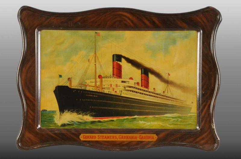 Appraisal: Tin Litho Carmania Ship Sign Description Self framed tin sign