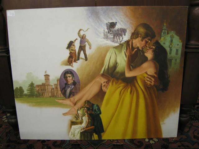 Appraisal: Tom Miller Illustration Oil Painting for Harlequin Romance Novel Title