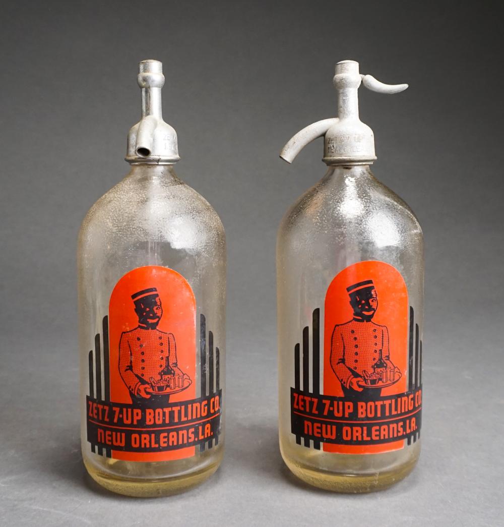 Appraisal: PAIR OF ZETZ -UP BOTTLING CO NEW ORLEANS GLASS SELTZER