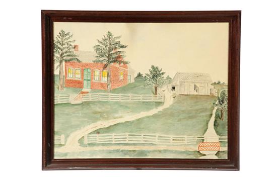 Appraisal: FARM SCENE BY ''E SCHEPPER'' OHIO LATE TH CENTURY Watercolor