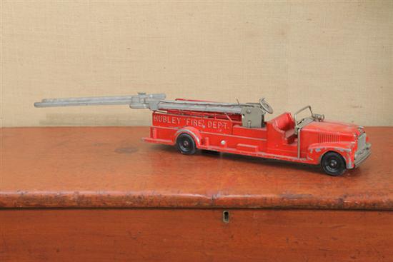 Appraisal: HUBLEY FIRE TRUCK Die cast truck with geared extension ladder