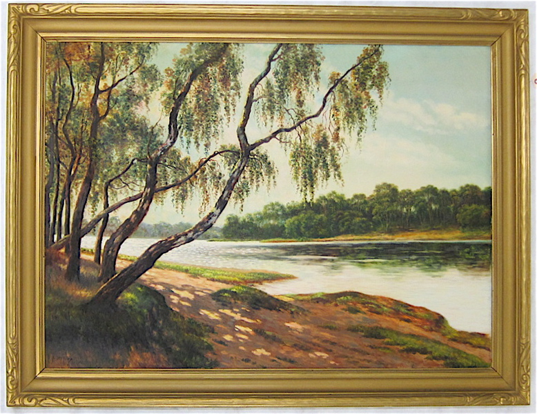 Appraisal: ANNETTE PERRY OIL ON CANVAS California - California riverscape Image