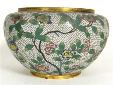 Appraisal: CHINESE CLOISONNE BOWL EARLY TH CENTURY decorated with flowers on