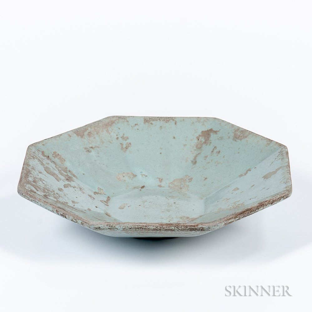 Appraisal: Celadon Dish Celadon Dish China octagonal form with angled rim