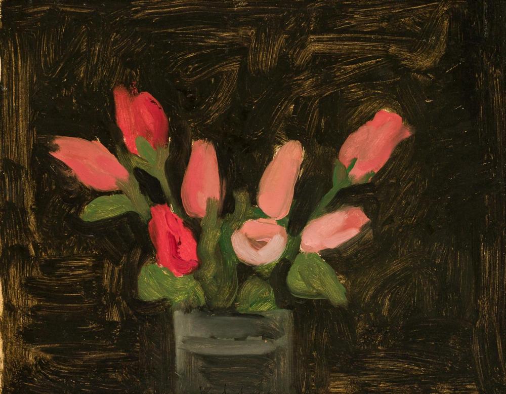 Appraisal: ROBERT KULICKE American - Red Roses oil on board signed