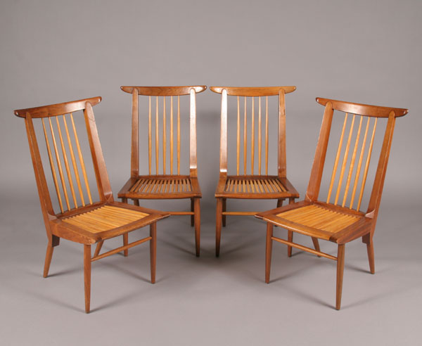 Appraisal: Lot of four side chairs each branded ''George Nakashima ''