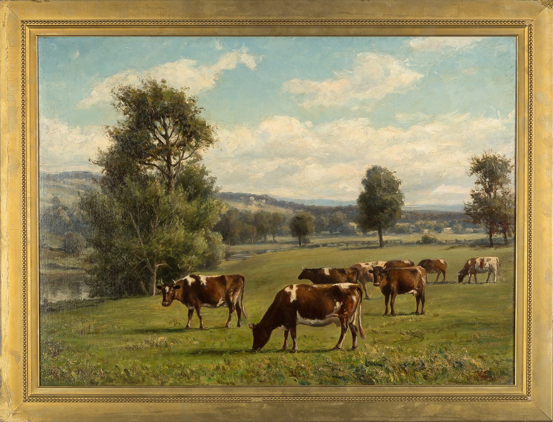 Appraisal: Jonathan Morse American - Pastoral scene probably upstate NY Signed