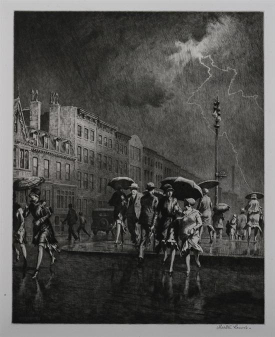 Appraisal: MARTIN LEWIS American - BREAK IN THE THUNDERSTORM signed in