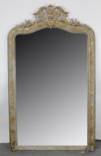 Appraisal: French Louis XIV painted mirror with flourish th century h