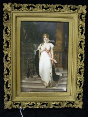 Appraisal: K P M Porcelain Plaque of Queen Louise superb quality