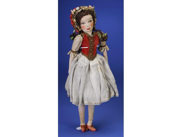 Appraisal: Polish Relief Cloth Doll Poland ca possibly by Helena Paderwiski