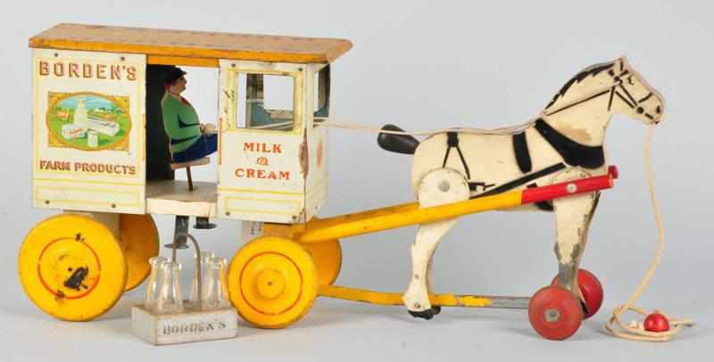 Appraisal: Rich Toys Borden's Horse-Drawn Milk Wagon Toy Description American Combination