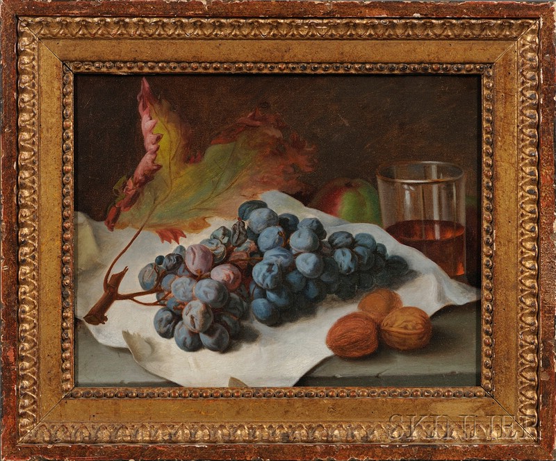 Appraisal: American School th Century Still Life of a Table Laden