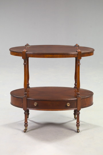 Appraisal: Diminutive Regency-Style Mahogany Two-Tier Side Table mid- th century the