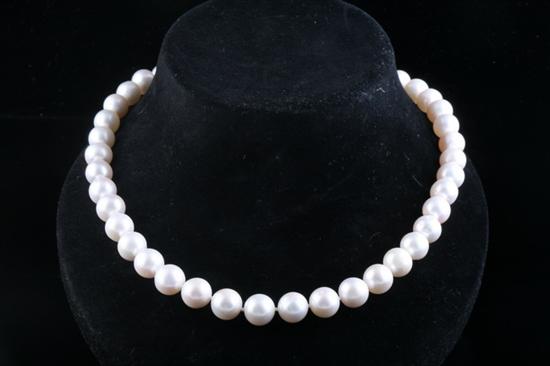 Appraisal: CULTURED PEARL NECKLACE Forty-one slightly graduated mm- mm round cultured