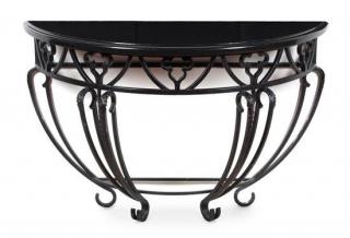 Appraisal: An Iron and Marble Console Table Height inches An Iron