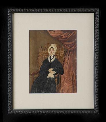 Appraisal: AMERICAN SCHOOL PORTRAIT OF A LADY Watercolor on paper x