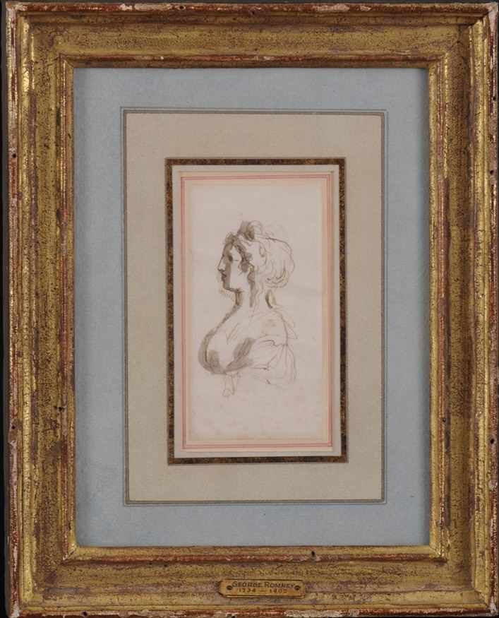 Appraisal: ATTRIBUTED TO GEORGE ROMNEY PORTRAIT BUST OF A LADY Ink