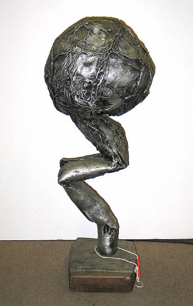 Appraisal: Unknown Artist Untitled metal sculpture height with base in