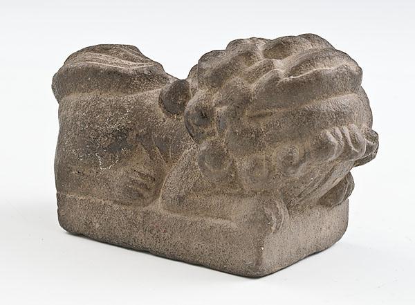 Appraisal: EARLY CARVED STONE CHINESE LION stone appears to be igneous