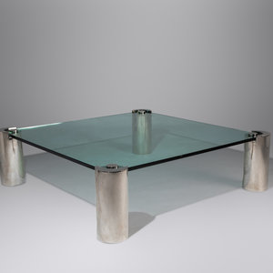 Appraisal: Karl Springer - Coffee TableKarl Springer Ltd USA chrome-plated steel