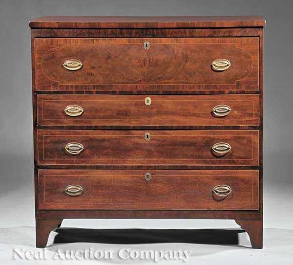 Appraisal: An American Federal Inlaid Mahogany Chest of Drawers c New