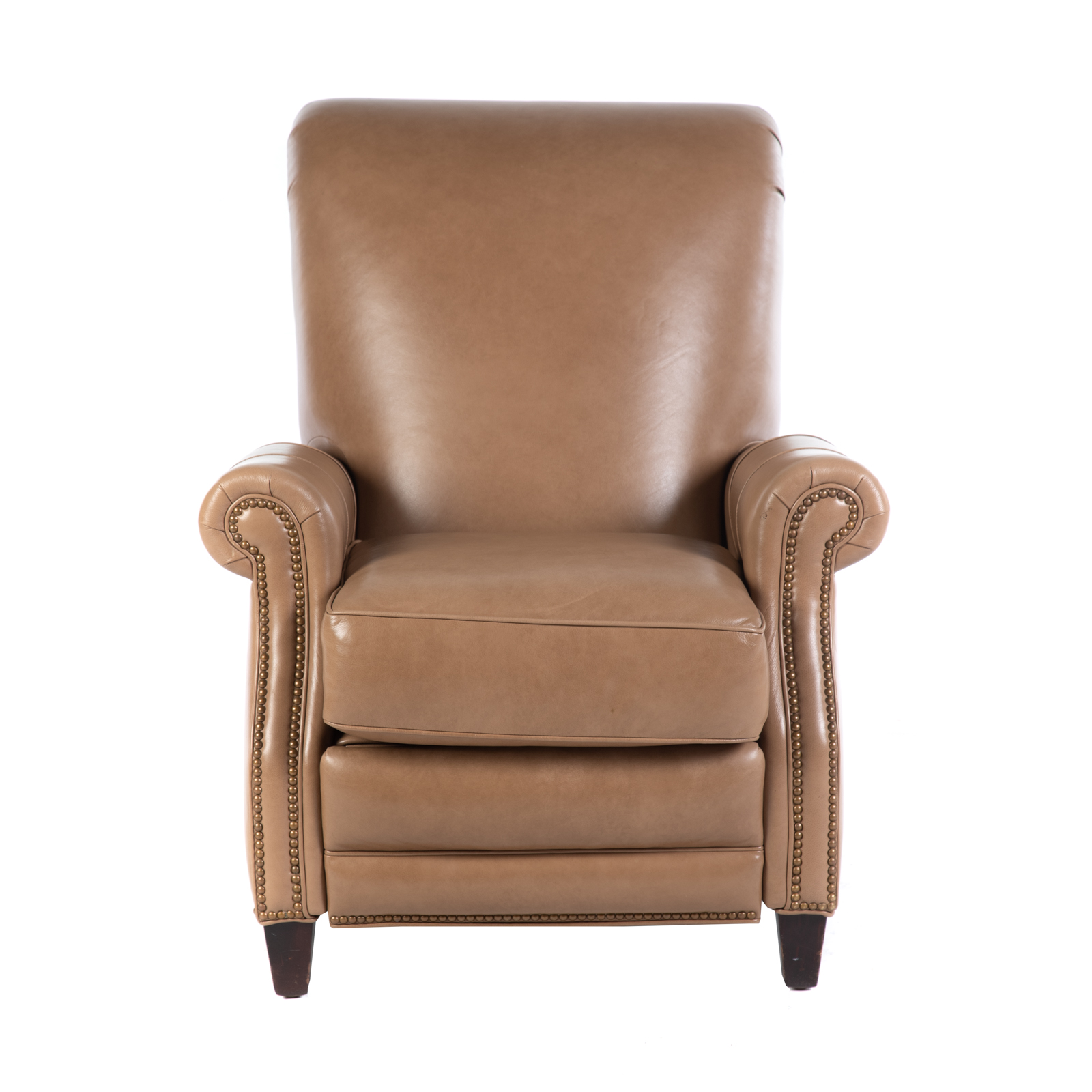 Appraisal: HANCOCK MOORE LEATHER RECLINER in H in W in D