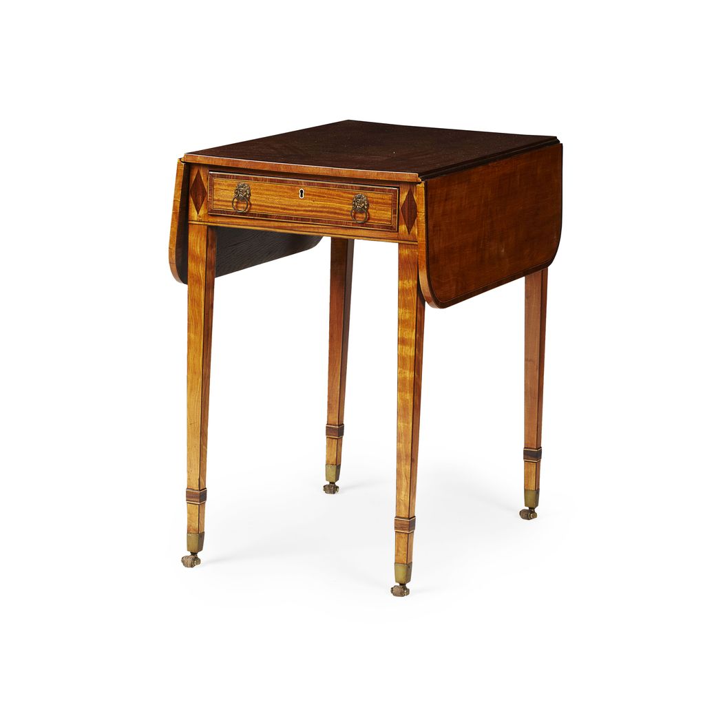 Appraisal: GOOD GEORGE III SATINWOOD AND ROSEWOOD CROSSBANDED PEMBROKE TABLE CIRCA