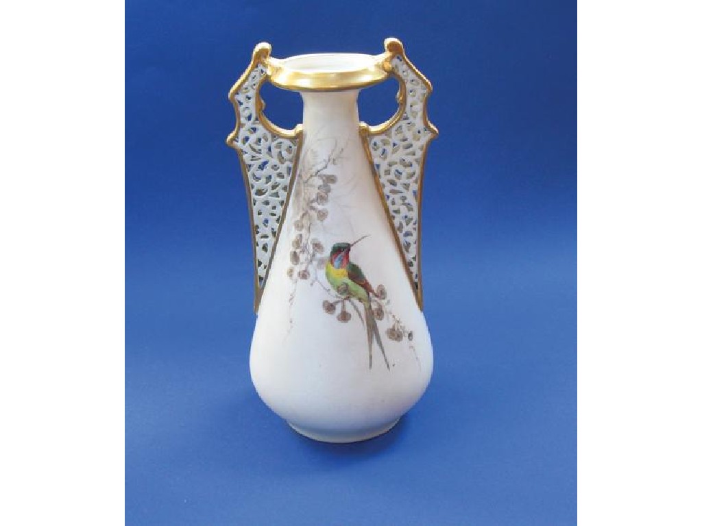 Appraisal: A GRAINGER CO ROYAL WORCESTER BLUSH IVORY VASE of tapering