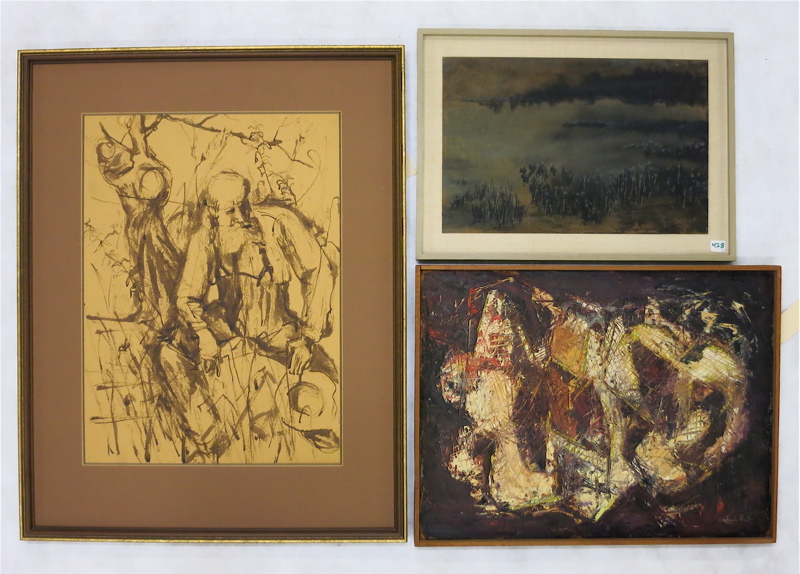 Appraisal: THREE PAINTINGS BY WASHINGTON ARTISTS Grete Ritter ink wash on