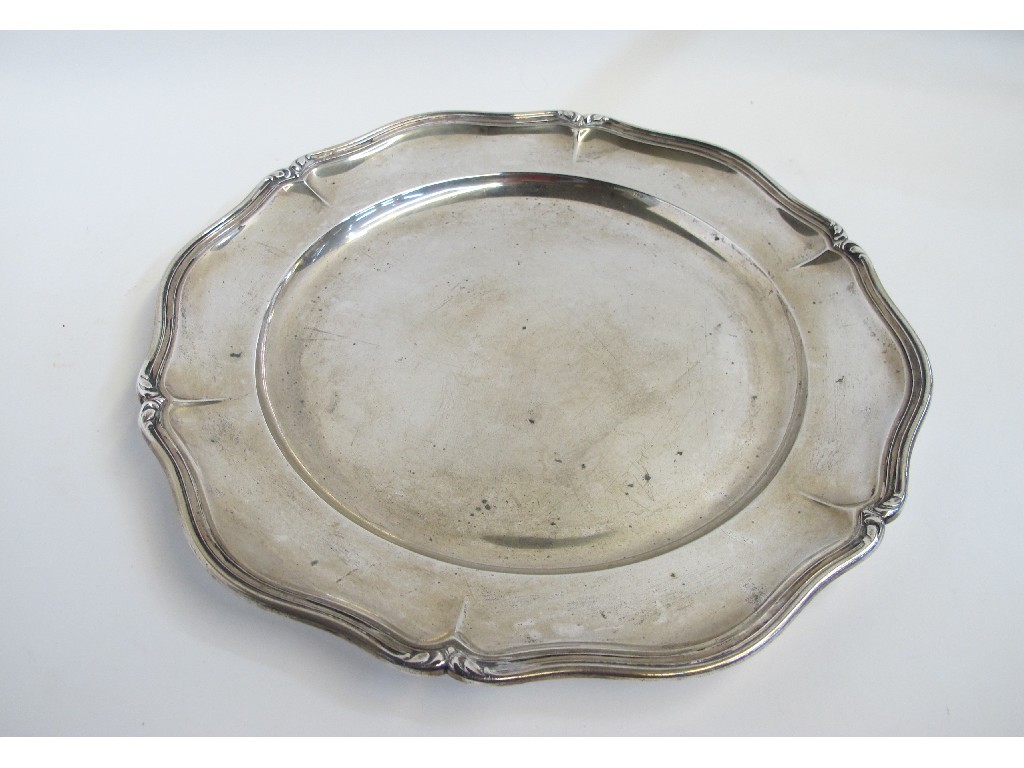 Appraisal: Silver circular platter marked