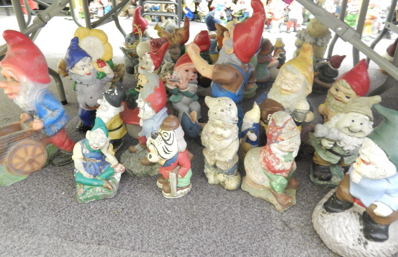 Appraisal: Various outdoor reconstituted and other garden gnomes to include one