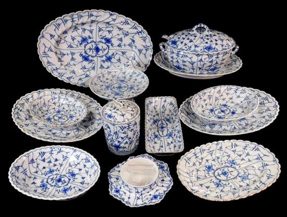 Appraisal: CHINA Royal Tettau Chateau Blue serving ware thirteen pieces blue