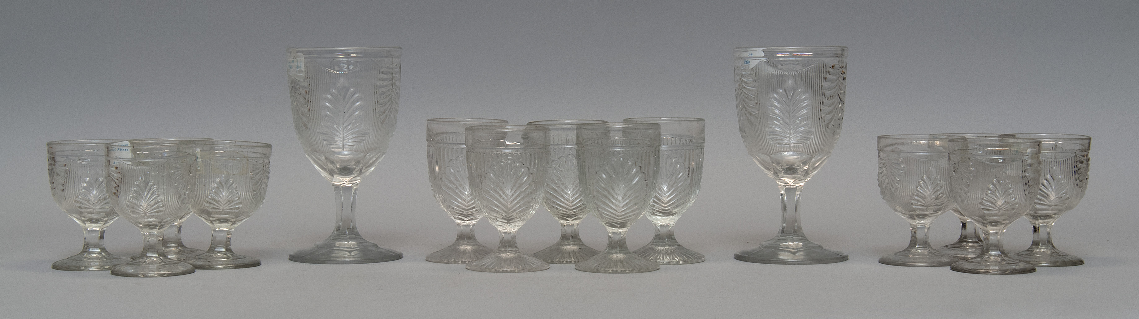 Appraisal: FIFTEEN CLEAR FLINT GLASS ITEMS Mid- th CenturyIn Inverted Fern