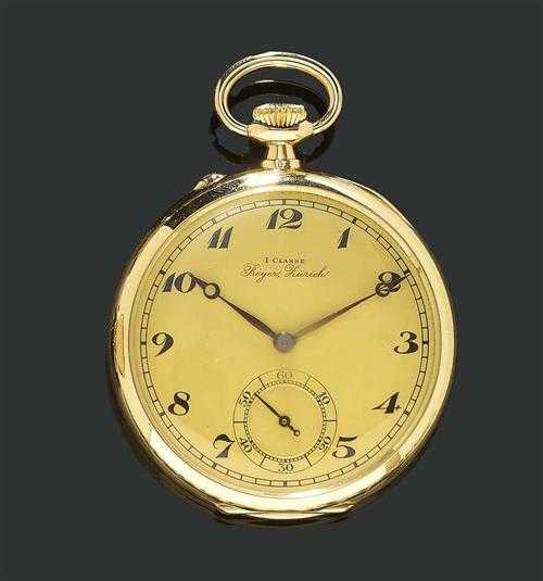 Appraisal: POCKET WATCH IWC for BEYER s Yellow gold Polished case