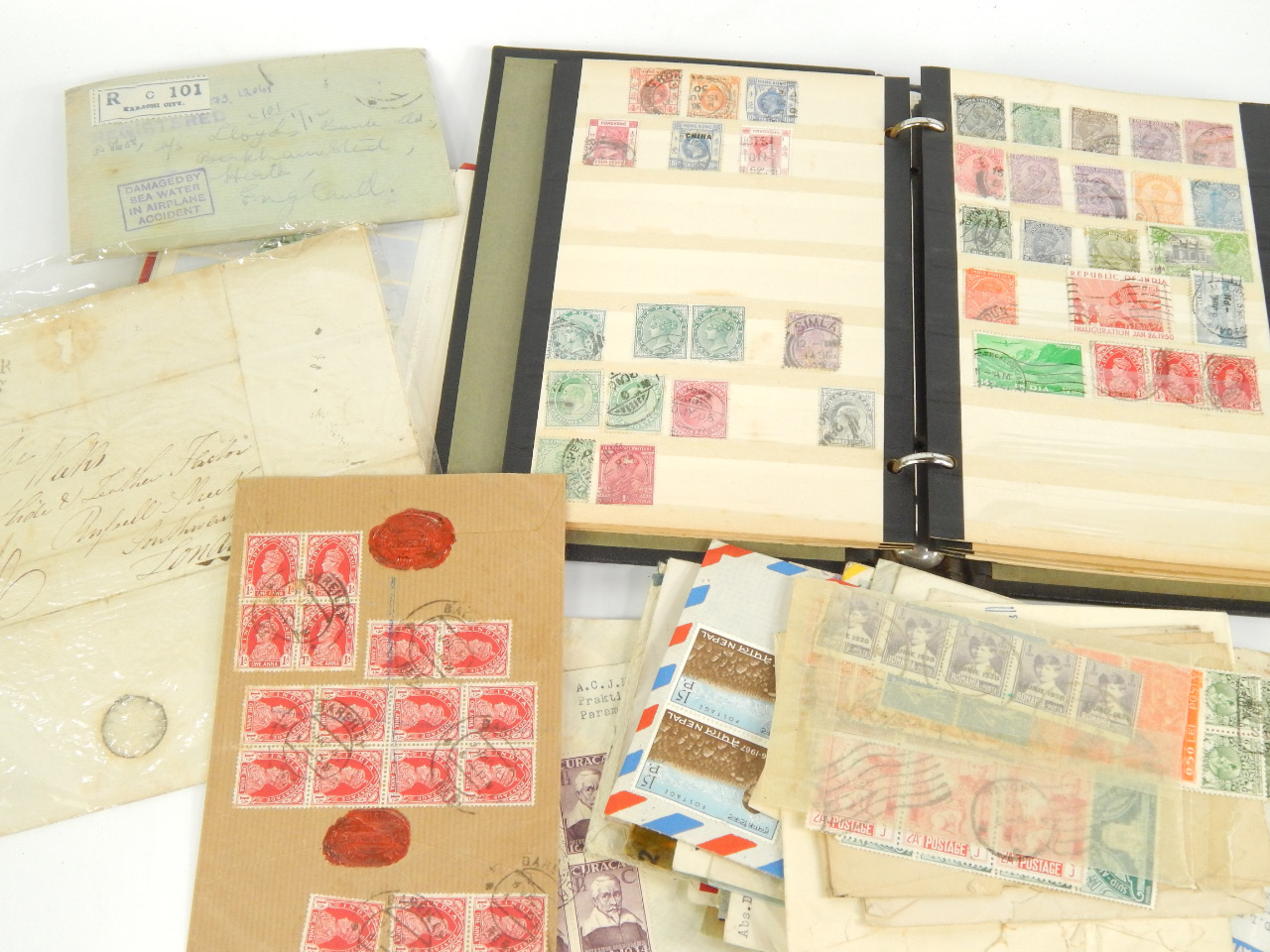 Appraisal: Philately envelopes including pre WWII air mail from India GB