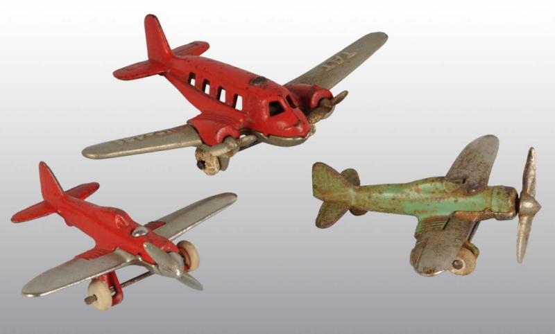 Appraisal: Lot of Cast Iron Hubley Airplane Toys Description All are