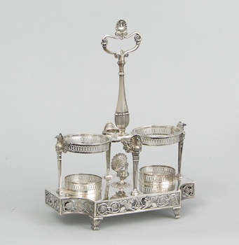 Appraisal: A French Silver Cruet Stand Paris ca - The elaborate